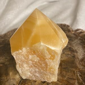 ✨ Stunning Orange-Yellow Calcite Point Tower, Rough & Polished Blend ✨